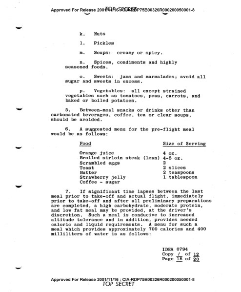 Picture 4 of The CIA instructs how to fly 10 hours of continuous flight without bothering to go to the bathroom