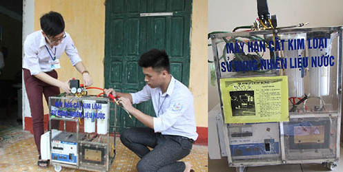Picture 2 of The classmates made a welding machine that cuts metal with water
