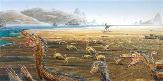 Picture 1 of The collective death tragedy in immature dinosaurs