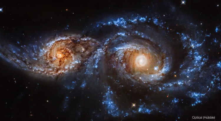 Picture 1 of The collision of the galaxy is 80 million light-years from Earth