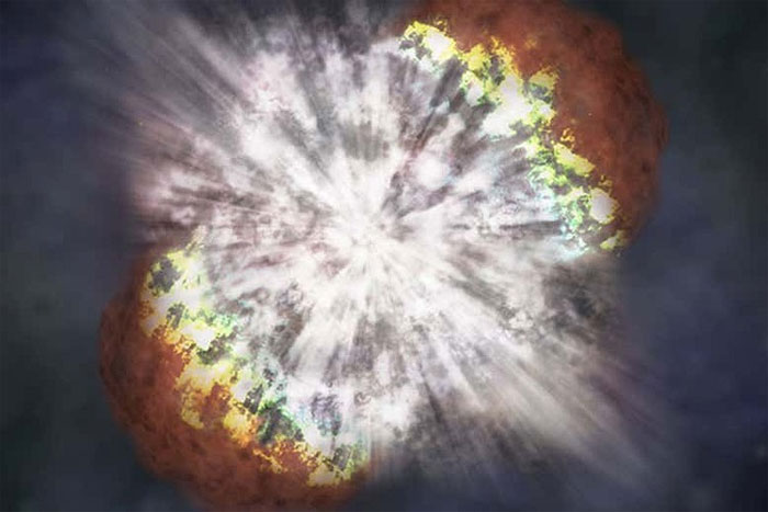 Picture 1 of The dazzling supernova destroys a massive cloud of gas
