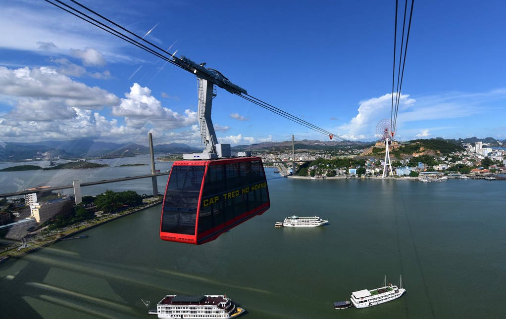 Picture 6 of The 'double-decker bus' cable car floats above Ha Long Bay