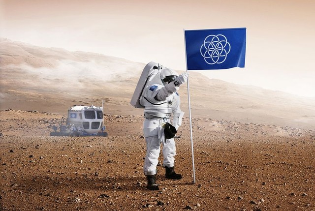 Picture 1 of The flag that humans will plug into the planet of extraterrestrials