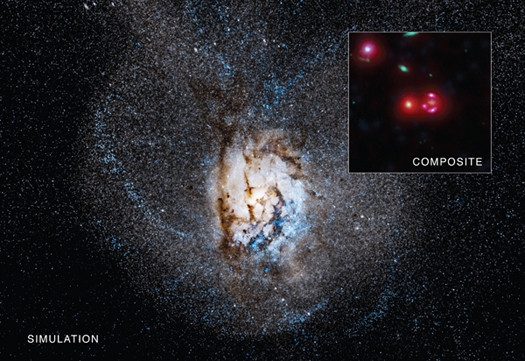 Picture 1 of The galaxy glows brightly when it produces 4,500 times more stars than the Milky Way