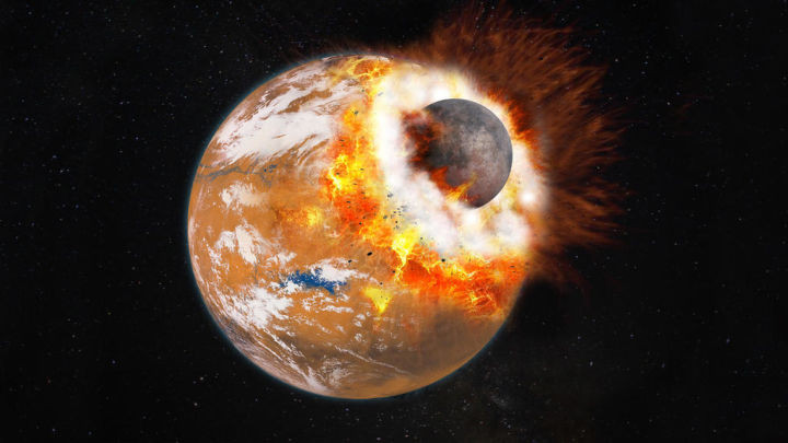 Picture 1 of The giant collision produced two Martian moons