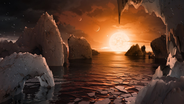 Picture 1 of The giant pink sun on 7 planets resembles Earth