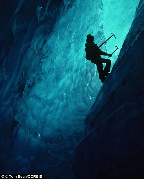 Picture 4 of The glacial ice is under the river in Alaska