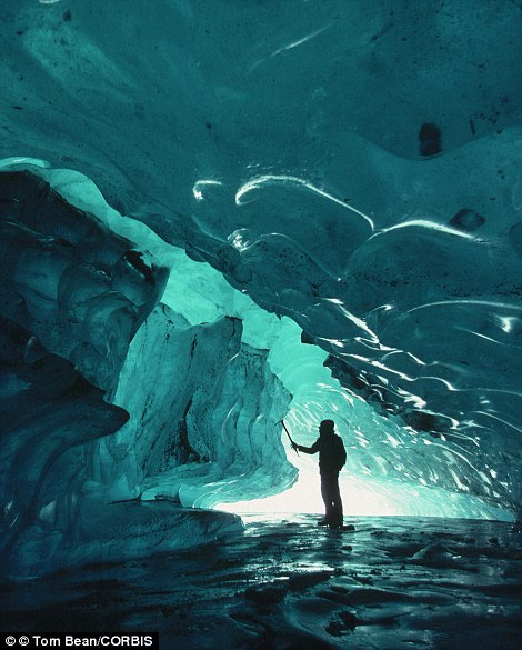 Picture 5 of The glacial ice is under the river in Alaska