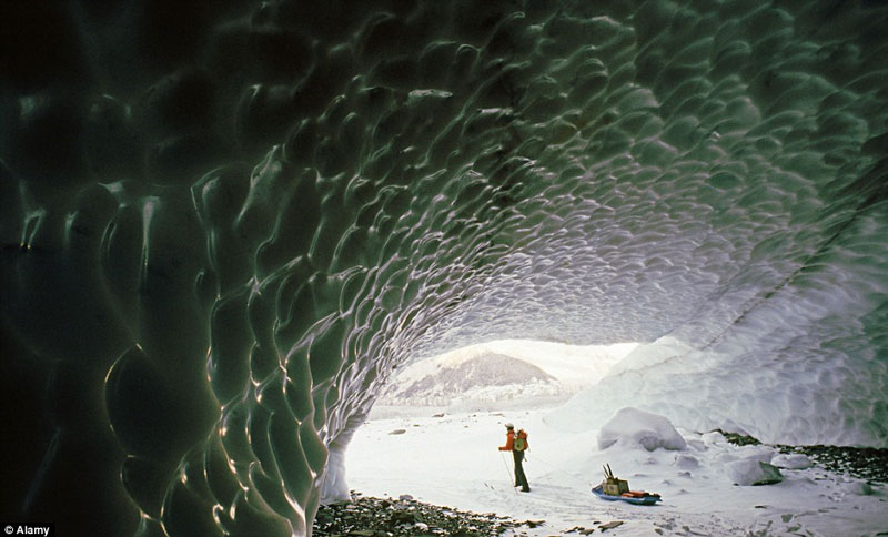 Picture 6 of The glacial ice is under the river in Alaska