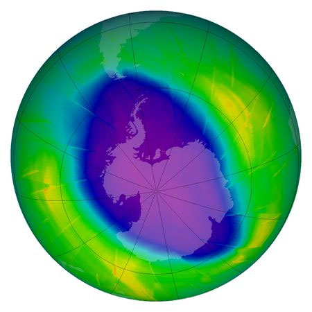 Picture 1 of The hole in the Antarctic ozone layer is shrinking