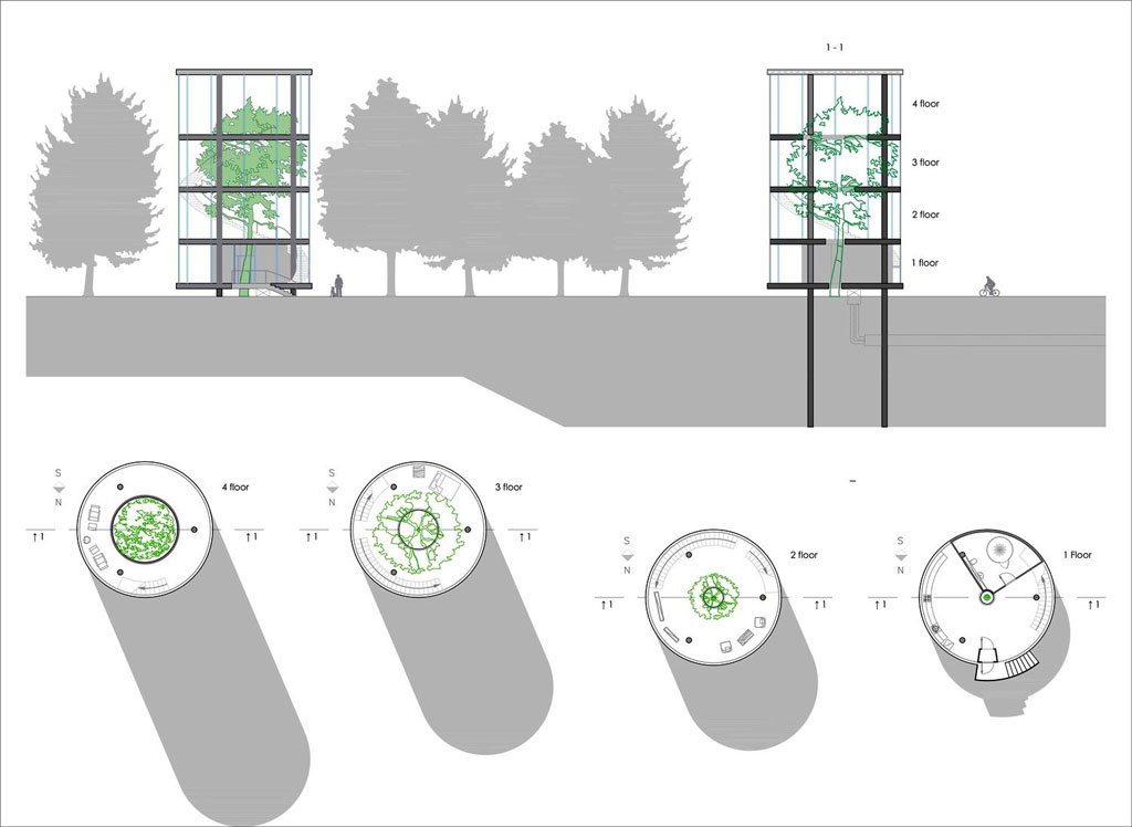 Picture 10 of The house is transparent throughout the forest