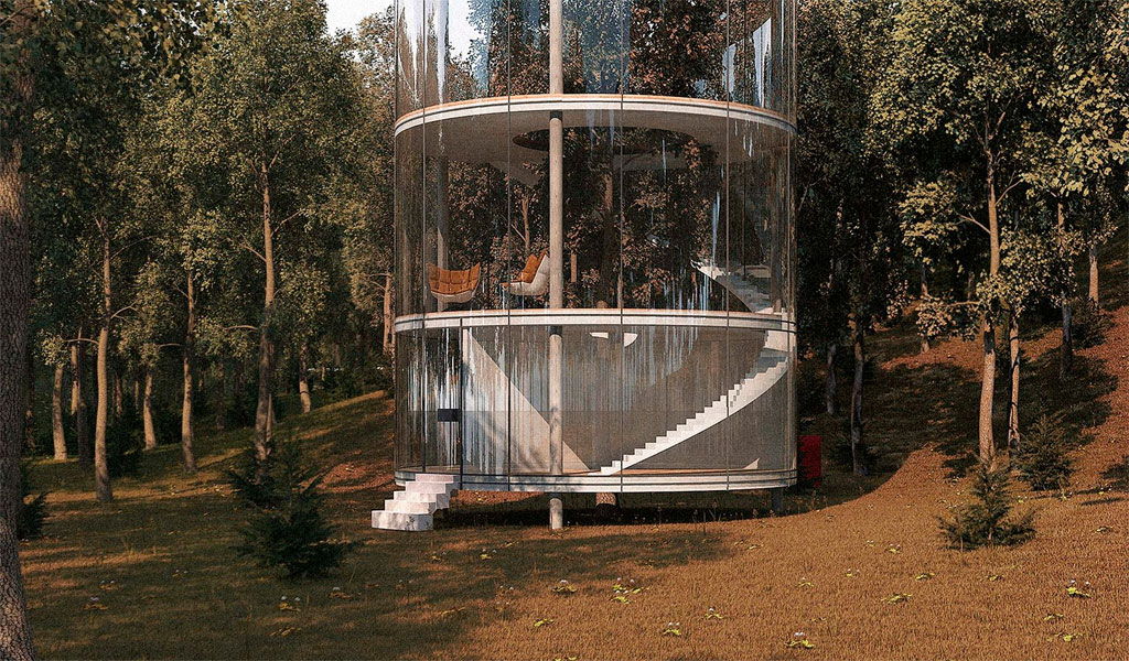 Picture 2 of The house is transparent throughout the forest