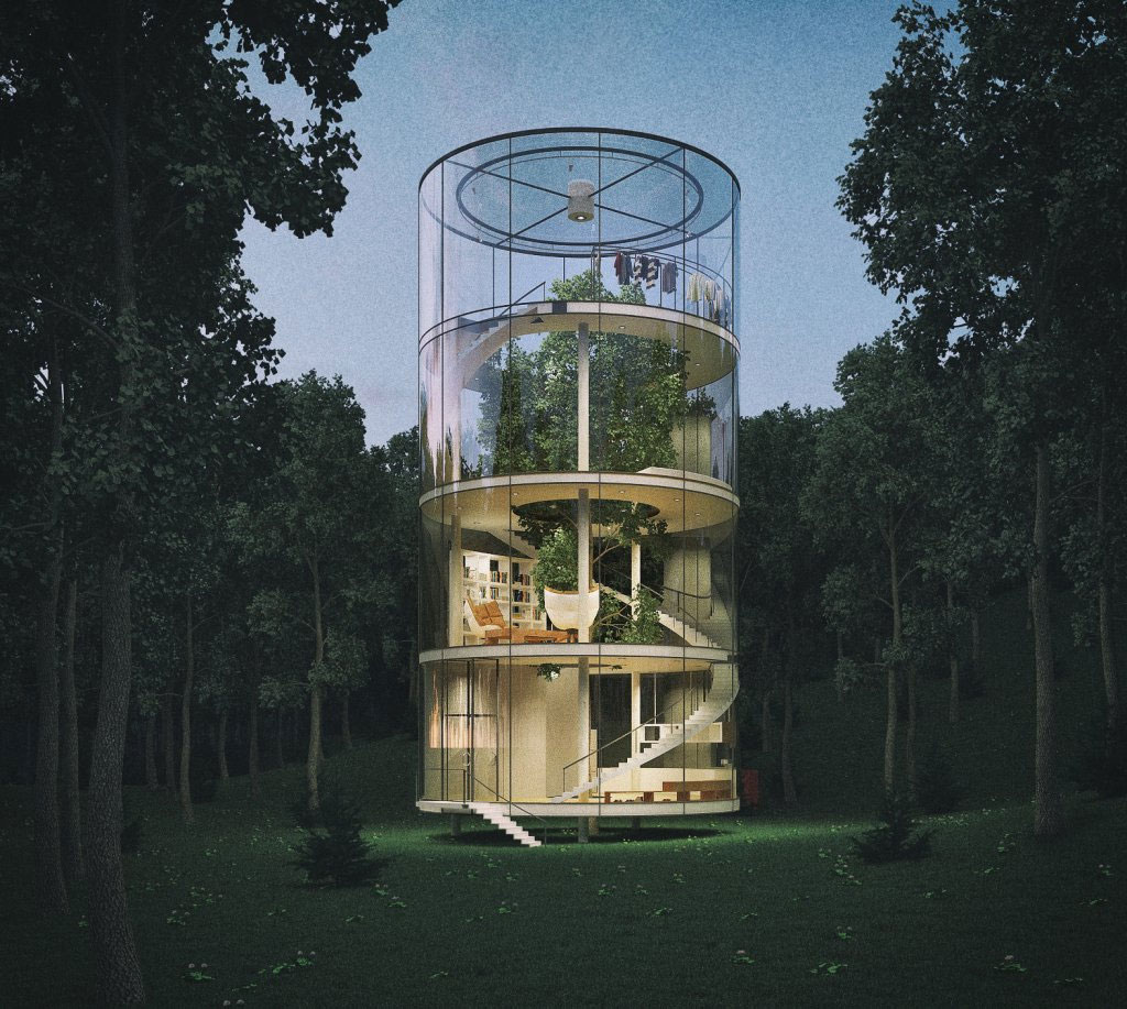 Picture 6 of The house is transparent throughout the forest