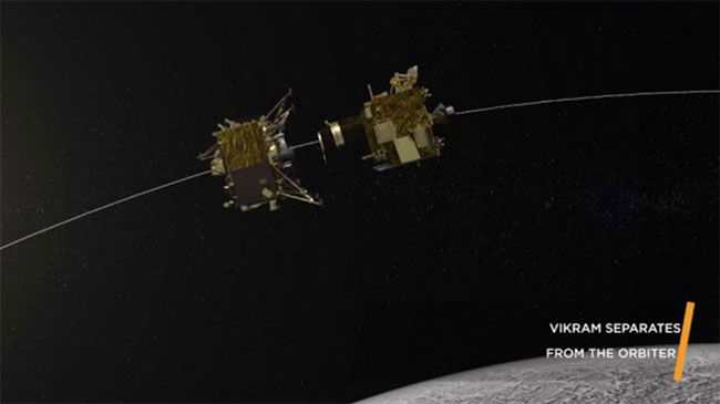 Picture 1 of The Indian landing station is about to land on the Moon