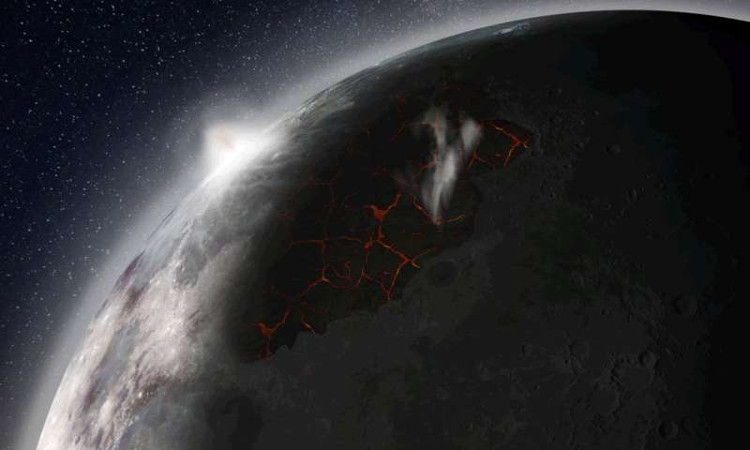 Picture 1 of The moon once existed with a concentrated atmosphere