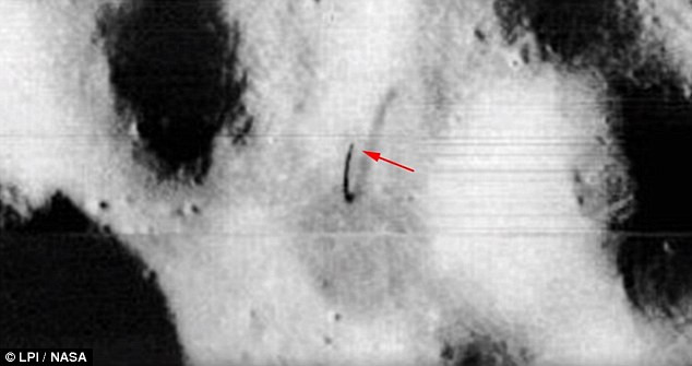 Picture 1 of The object looks like a 5,000m high antenna on the Moon