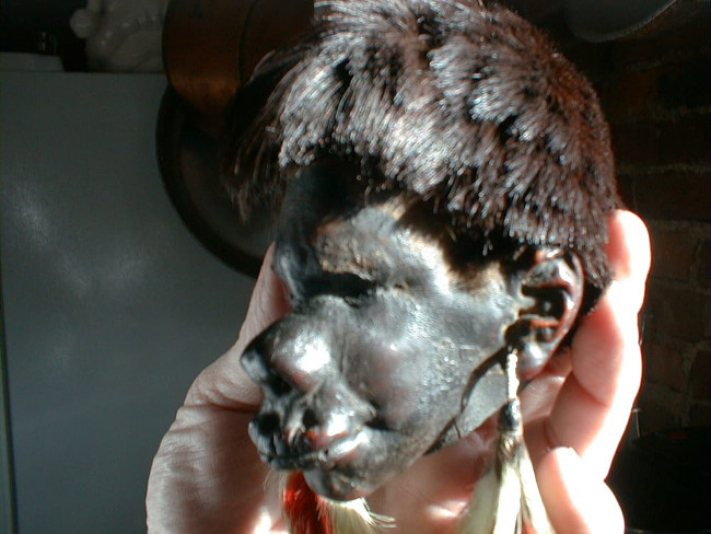 Picture 2 of The oddity of shrinking the head of Jivaro warrior