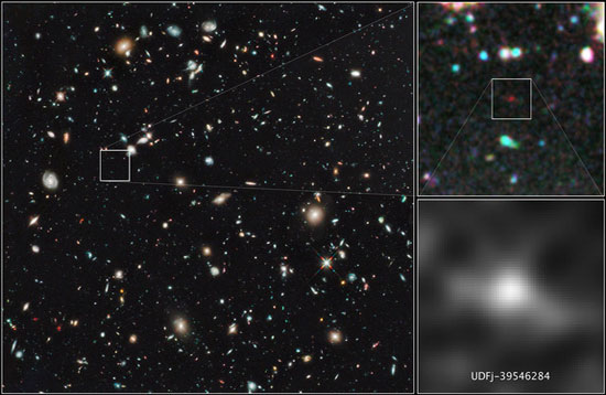 The oldest galaxy formed from 13.55 billion years ago