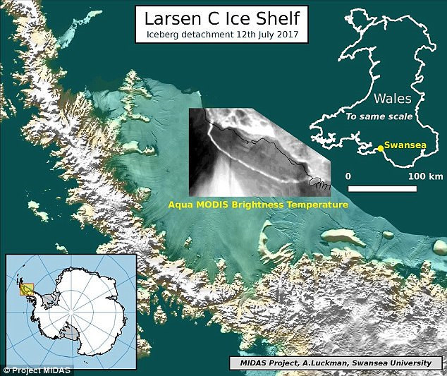 Picture 2 of The one trillion tons of ice has separated from Antarctica