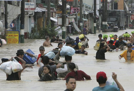 Picture 1 of The Philippines struggled with the consequences of two storms