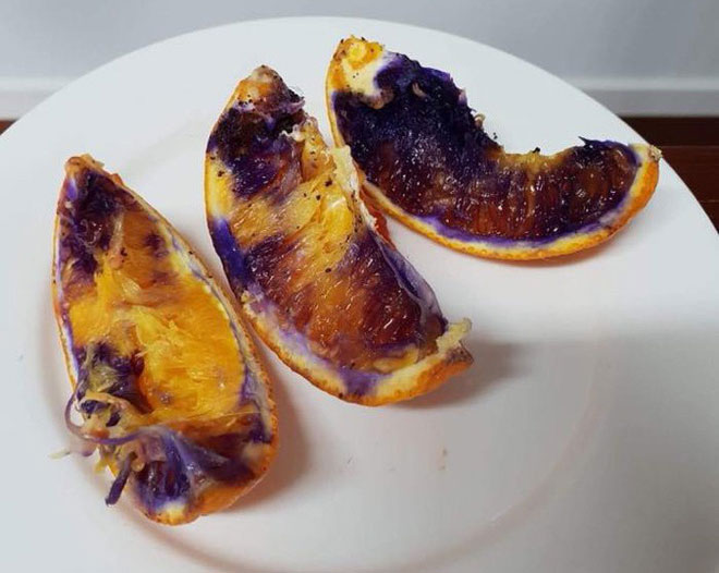 Picture 2 of The piece of orange orange turned purple after only one night, the scientific community did not understand why