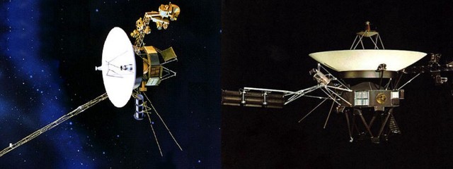 Picture 1 of The position of two spacecraft leaving the Earth 38 years ago