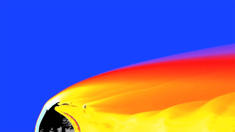 Picture 1 of The process of shattering asteroids into the Earth's atmosphere