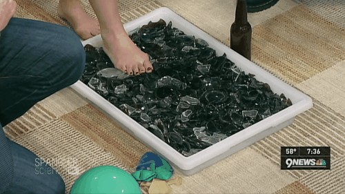 Picture 1 of The reason 'you're still peaceful' when walking barefoot on glass, embers