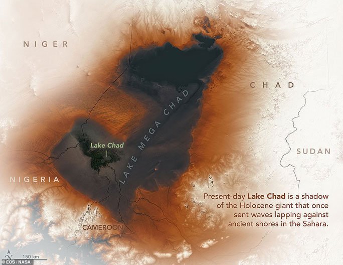 Picture 1 of The satellite captures an unprecedented 'ghost sea' in the Sahara Desert