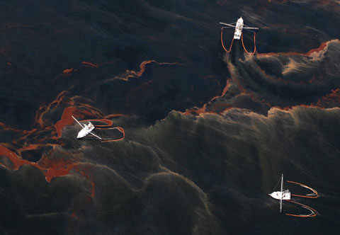 Picture 1 of The scary scene about the US oil spill