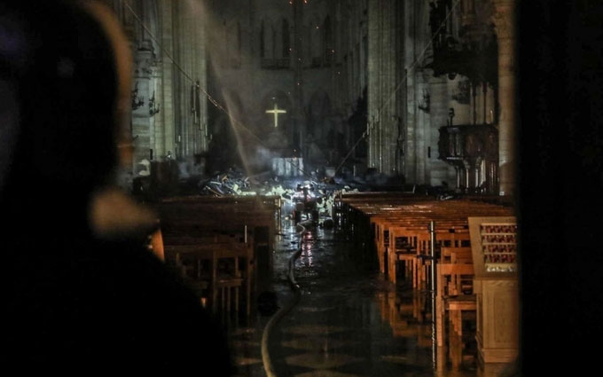 Picture 4 of The scene inside Notre Dame Cathedral after the fire