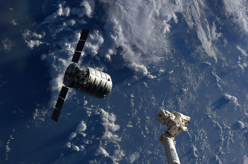 The ship Cygnus first 'docked' ISS