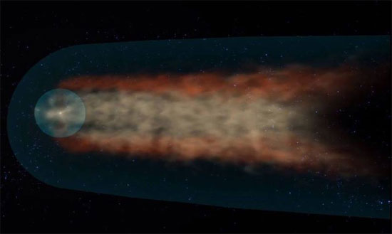 Picture 1 of The solar system has a tail like a comet