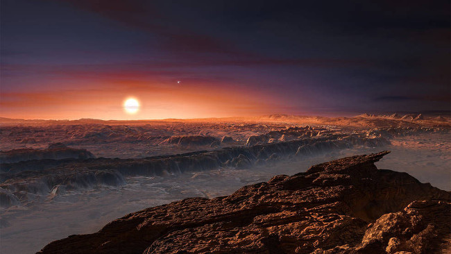 Picture 1 of The tilted planet revolves around small stars that are hard to survive