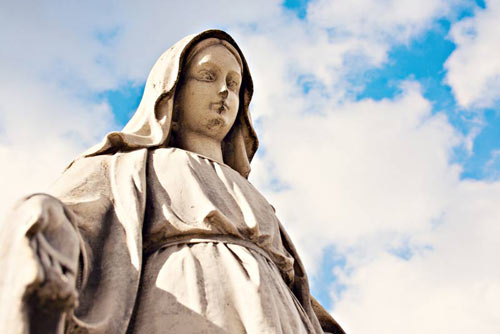 Picture 1 of The times of the Virgin Mary statue tearing up