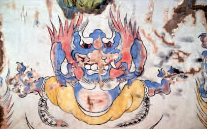 Picture 1 of The tomb of 1,400 years contains a blue monster figure in China