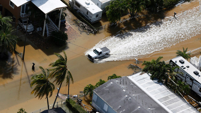 Picture 1 of The trail of devastating super typhoon Irma left Florida