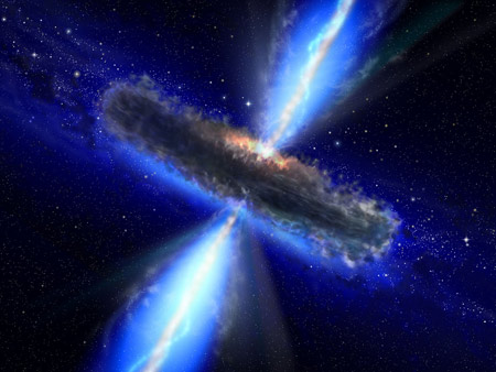 Picture 1 of The universe creates a black hole in front of a galaxy