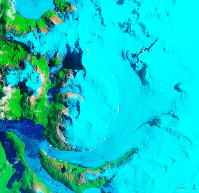 Picture 2 of The world's fastest melting glaciers through satellite images 30 years apart