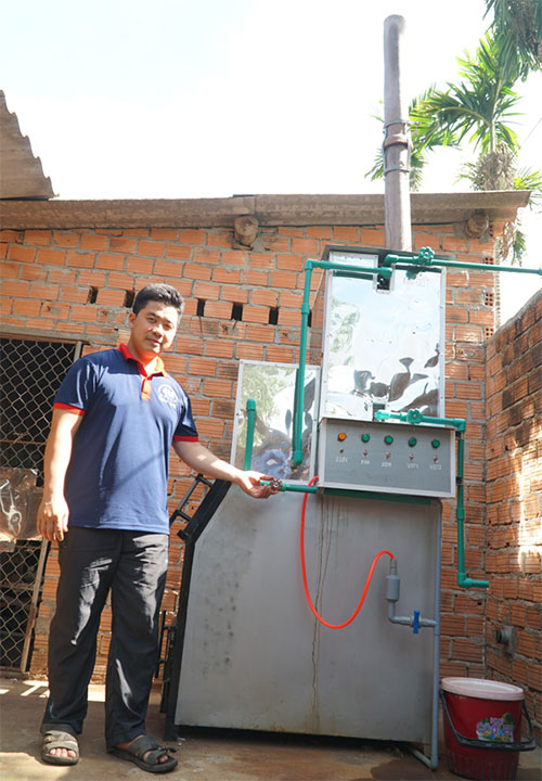 Picture 2 of The young engineer built an incinerator combined with cheap boiling water