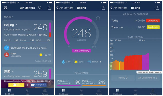 Picture 1 of These applications measure air pollution instead of AirVisual