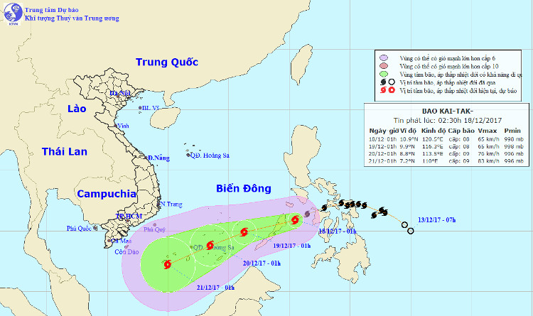 Picture 1 of This afternoon, Typhoon Kai-Tak will land in the East Sea