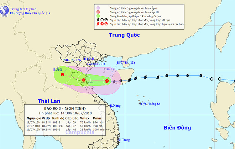 Picture 1 of Tonight, typhoon Son Tinh attacked, many places at risk of flooding