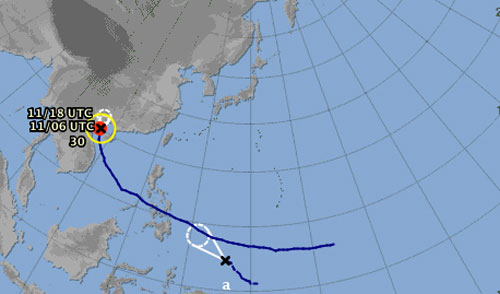 Picture 1 of Tropical depression towards the East Sea
