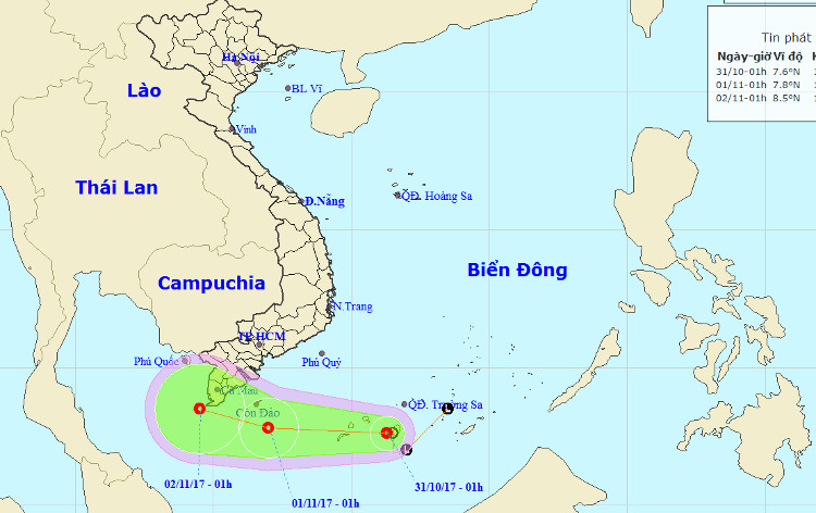 Picture 1 of Tropical depressions in the East Sea cause rain in the Central and South Vietnam