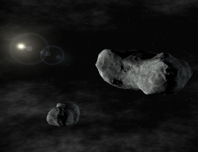 Picture 1 of Two meteorites fly close to the earth today
