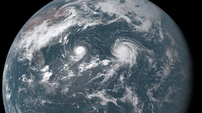 Picture 1 of Typhoon Goni and Atsani headed straight for East Asia