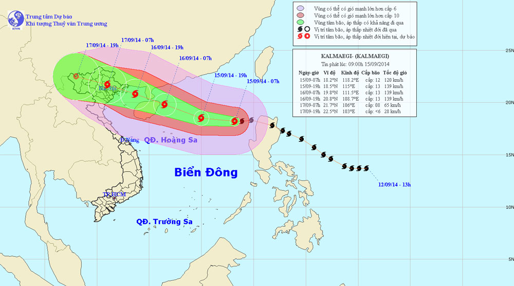 Picture 1 of Typhoon Kalmaegi entered the South China Sea, possibly landing in Quang Ninh - Hai Phong