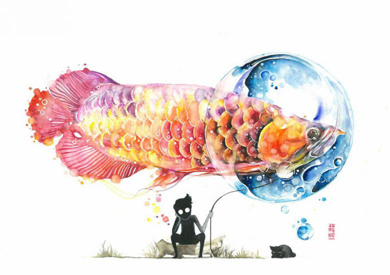 Picture 8 of Unique animal world through watercolor paintings