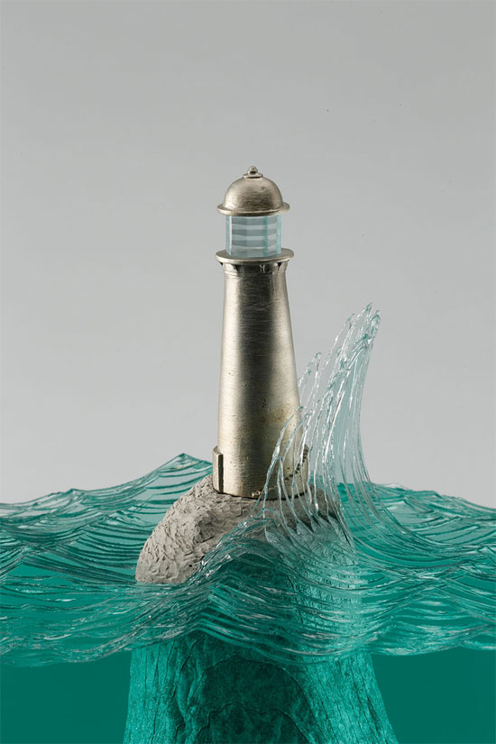Picture 6 of Unique glass sculpture art on ocean waves